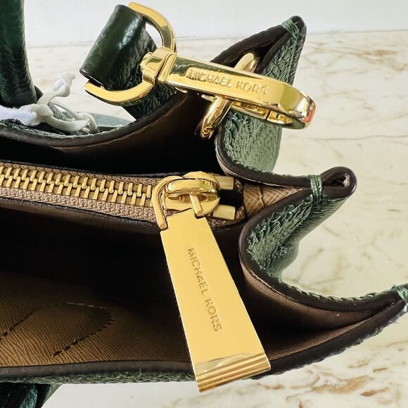 MICHAEL KORS STUDIO Mercer Moss Green Leather Large Convertible Tote Bag - Picture 8 of 13